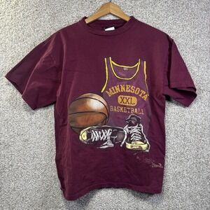 Vintage Minnesota Basketball Shirt Mens Large Maroon Jersey Sneakers TSI 90s